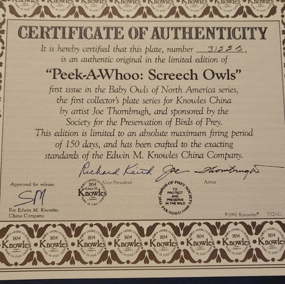 "PEEK-A-WHOO" screech owls collectors dish - Picture 3 of 4